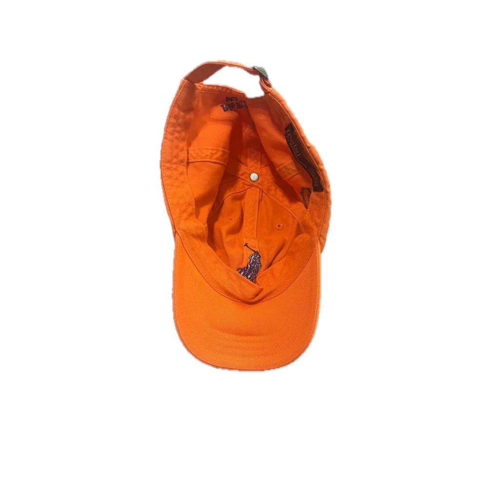 Polo Ralph Lauren Kids Orange Big Pony Baseball Cap Hat Size 4-7 Purple Logo